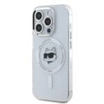Karl Lagerfeld IML Choupette Head Metal Frame MagSafe Transparent Kryt iPhone 14 Pro Max