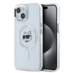 Karl Lagerfeld IML Choupette Head Metal Frame MagSafe Transparent Kryt iPhone 15