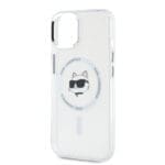 Karl Lagerfeld IML Choupette Head Metal Frame MagSafe Transparent Kryt iPhone 15
