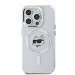 Karl Lagerfeld IML Choupette Head Metal Frame MagSafe Transparent Kryt iPhone 15 Pro