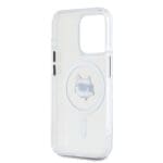 Karl Lagerfeld IML Choupette Head Metal Frame MagSafe Transparent Kryt iPhone 15 Pro
