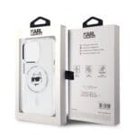 Karl Lagerfeld IML Choupette Head Metal Frame MagSafe Transparent Kryt iPhone 15 Pro Max