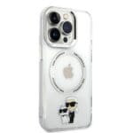 Karl Lagerfeld IML Karl and Choupette NFT MagSafe Transparent Kryt iPhone 15 Pro