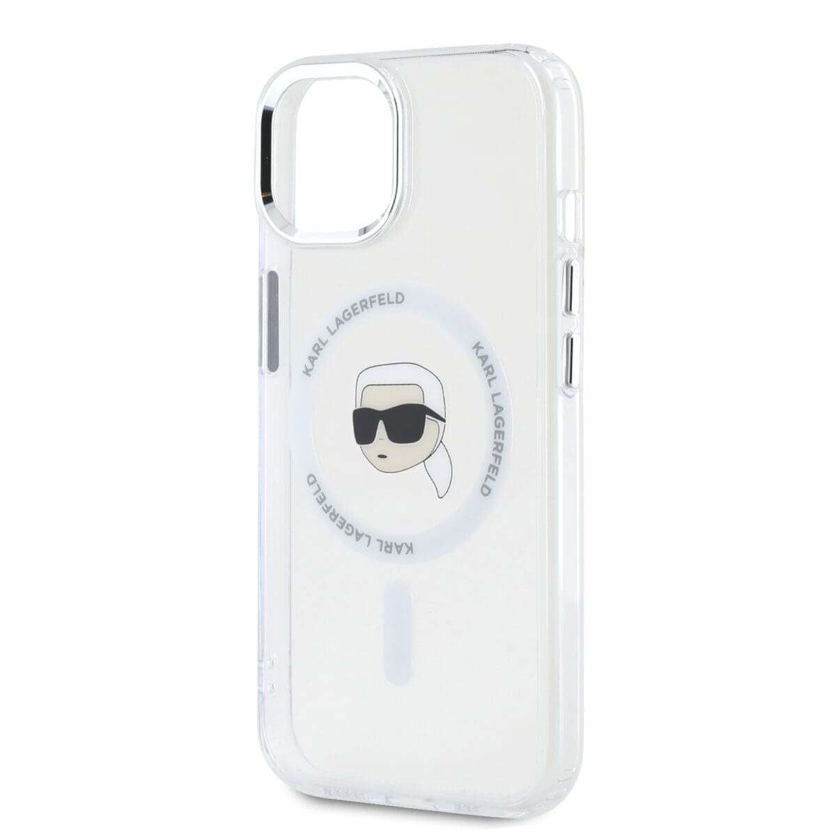 Karl Lagerfeld IML Karl Head Metal Frame MagSafe Transparent Kryt iPhone 15