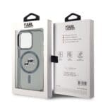 Karl Lagerfeld IML K&CH Heads Metal Frame MagSafe Black Kryt iPhone 15 Pro