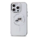 Karl Lagerfeld IML K&CH Heads Metal Frame MagSafe Transparent Kryt iPhone 15 Pro Max