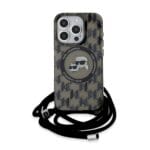 Karl Lagerfeld IML Monogram Crossbody K&CH Heads MagSafe Black Kryt iPhone 15 Pro