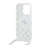 Karl Lagerfeld IML Monogram Crossbody K&CH Heads MagSafe Transparent Kryt iPhone 15 Pro