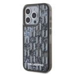 Karl Lagerfeld Liquid Glitter Monogram Gradient Black Kryt iPhone 15 Pro Max