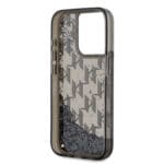 Karl Lagerfeld Liquid Glitter Monogram Gradient Black Kryt iPhone 15 Pro Max