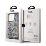 Karl Lagerfeld Liquid Glitter Monogram Gradient Black Kryt iPhone 15 Pro Max