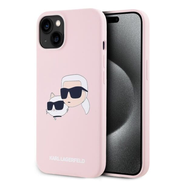 Karl Lagerfeld Liquid Silicone Double Heads MagSafe Pink Kryt iPhone 14