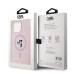 Karl Lagerfeld Liquid Silicone Karl and Choupette MagSafe Pink Kryt iPhone 14 Pro Max