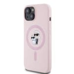 Karl Lagerfeld Liquid Silicone Karl and Choupette MagSafe Pink Kryt iPhone 15