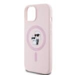 Karl Lagerfeld Liquid Silicone Karl and Choupette MagSafe Pink Kryt iPhone 15