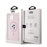 Karl Lagerfeld Liquid Silicone Karl and Choupette MagSafe Pink Kryt iPhone 15