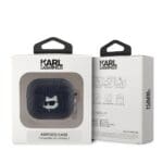 Karl Lagerfeld PU Embossed Choupette Head Black Kryt AirPods 3