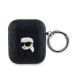 Karl Lagerfeld PU Embossed Karl Head Black Kryt AirPods 1/2