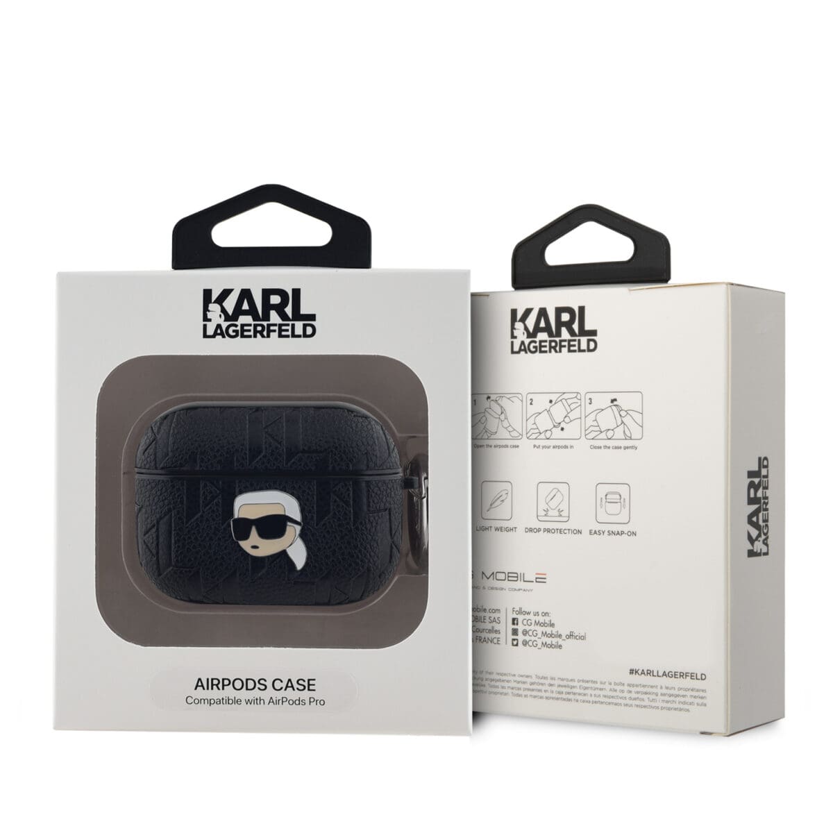 Karl Lagerfeld PU Embossed Karl Head Black Kryt AirPods Pro