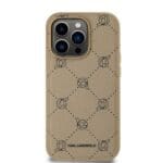 Karl Lagerfeld PU Karl Heads Pattern MagSafe Beige Kryt iPhone 14 Pro Max