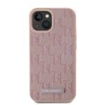 Karl Lagerfeld PU Leather Monogram Metal Logo MagSafe Pink Kryt iPhone 15