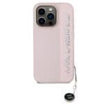 Karl Lagerfeld PU Saffiano Rhinestone Charm Pink Kryt iPhone 15 Pro