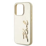 Karl Lagerfeld Wrinkled PU Signature Logo Gold Kryt iPhone 15 Pro