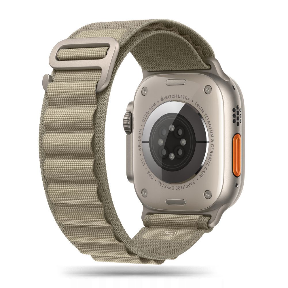 Tech-Protect Nylon Pro Apple Watch 4 / 5 / 6 / 7 / 8 / 9 / SE / Ultra 1 / 2 (42 / 44 / 45 / 49 mm) Titanium/Olive