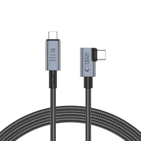 Tech-Protect UltraBoost Max ”L” USB 4.0 8K 40GBPS Type-C Cable PD240W 150CM Grey