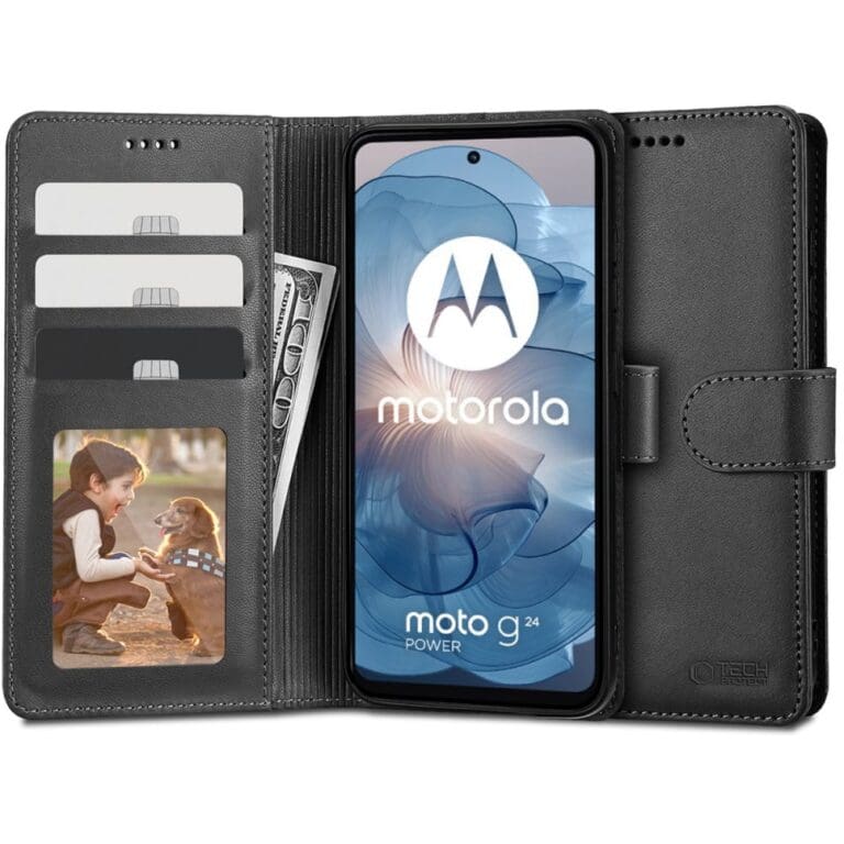 Tech-Protect Wallet Black Kryt Motorola Moto G24/G24 Power/G04/E14