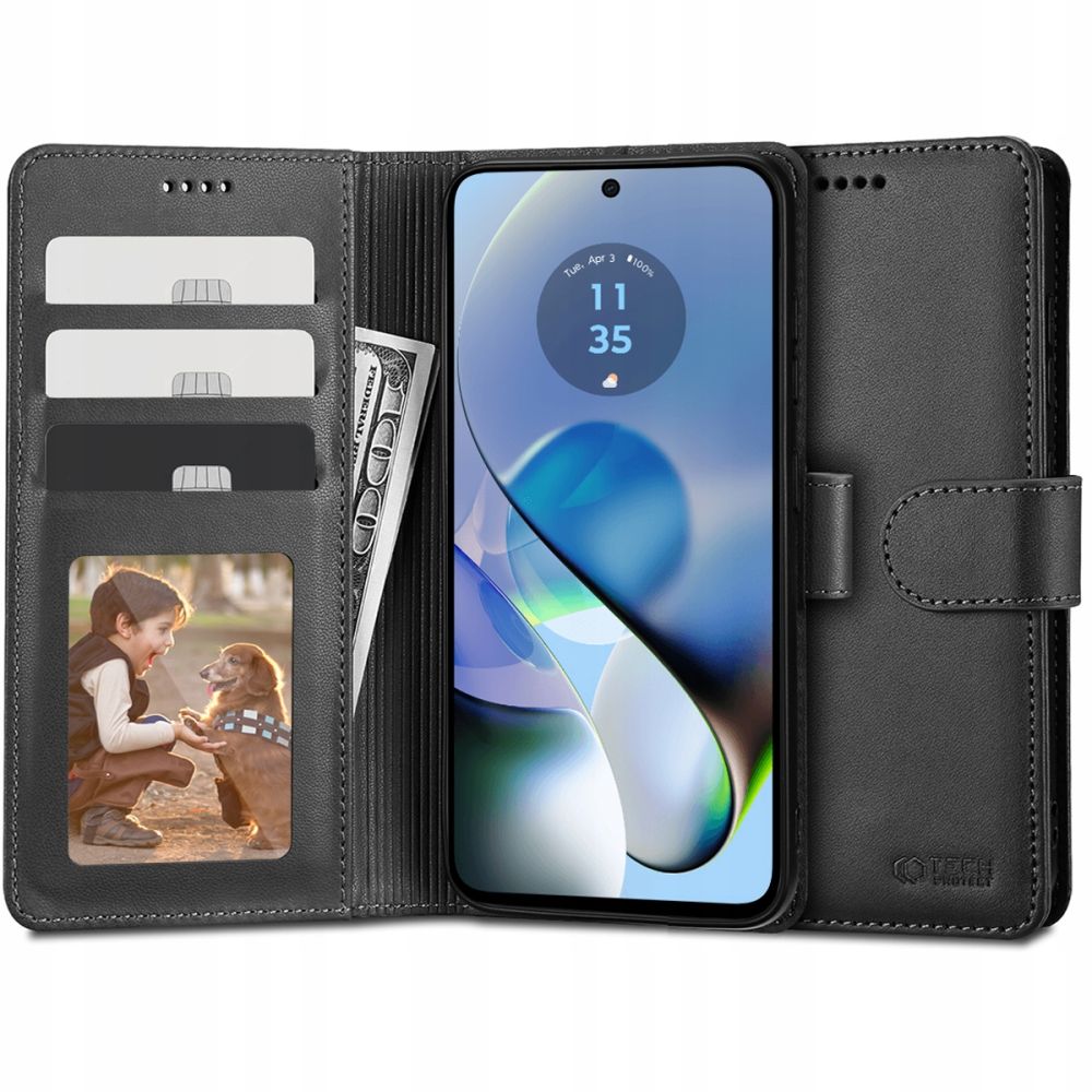 Tech-Protect Wallet Black Kryt Motorola Moto G54 5G/G54 5G Power Edition