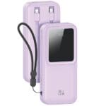 Usams Powerbank with Cables USB-C+Lightning 30000 mAh 20W PD+Qc 3.0 Fast Charge X-chel Series Purple 30KCD21303 (US-CD213)