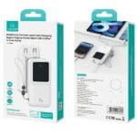 Usams Powerbank with Cables USB-C+Lightning 30000 mAh 20W PD+Qc 3.0 Fast Charge X-chel Series White 30KCD21302 (US-CD213)