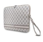 DKNY PU Leather Checkered Pattern and Stripe Notebook 13/14" Beige