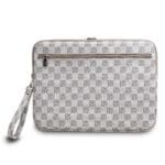 DKNY PU Leather Checkered Pattern and Stripe Notebook 13/14" Beige