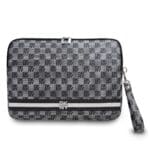 DKNY PU Leather Checkered Pattern and Stripe Notebook 13/14" Black