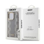 DKNY PU Leather Checkered Pattern MagSafe Beige Kryt iPhone 15 Pro