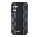 DKNY PU Leather Checkered Pattern MagSafe Black Kryt Samsung Galaxy S24