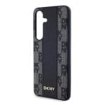DKNY PU Leather Checkered Pattern MagSafe Black Kryt Samsung Galaxy S24