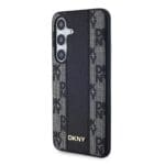 DKNY PU Leather Checkered Pattern MagSafe Black Kryt Samsung Galaxy S24 Plus