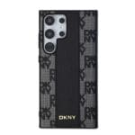 DKNY PU Leather Checkered Pattern MagSafe Black Kryt Samsung Galaxy S24 Ultra