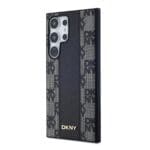 DKNY PU Leather Checkered Pattern MagSafe Black Kryt Samsung Galaxy S24 Ultra
