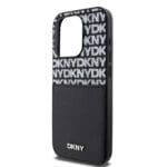 DKNY PU Leather Repeat Pattern Card Pocket Black Kryt iPhone 14 Pro Max
