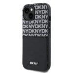 DKNY PU Leather Repeat Pattern Card Pocket Black Kryt iPhone 15