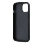 DKNY PU Leather Silver Metal Logo MagSafe Grey Kryt iPhone 14