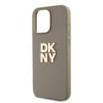 DKNY PU Leather Stack Logo Wrist Strap Beige Kryt iPhone 15 Pro Max