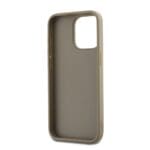 DKNY PU Leather Stack Logo Wrist Strap Beige Kryt iPhone 15 Pro Max