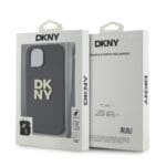 DKNY PU Leather Stack Logo Wrist Strap Black Kryt iPhone 13