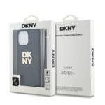 DKNY PU Leather Stack Logo Wrist Strap Black Kryt iPhone 15 Pro Max