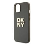 DKNY PU Leather Stack Logo Wrist Strap Brown Kryt iPhone 14